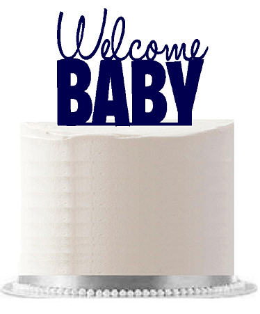 Welcome Baby Navy Birthday Party Elegant Cake Decoration Topper