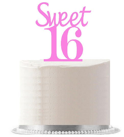 Sweet 16 Pink Birthday Party Elegant Cake Decoration Topper