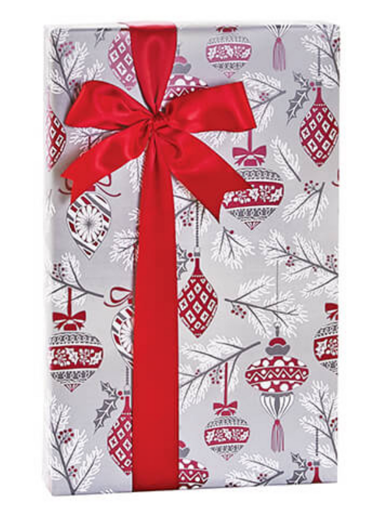 Heirloom Christmas Ornaments Holiday Gift Wrapping Paper 15ft