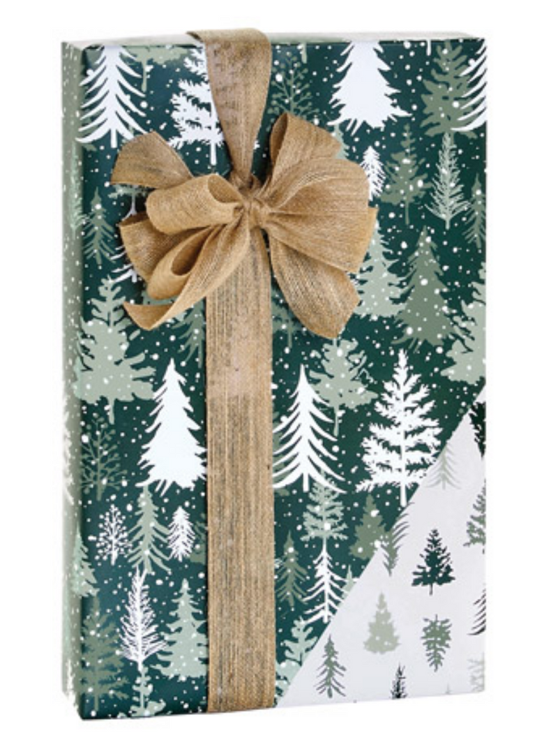 Pine Snowy Mountains Trees Christmas Holiday Gift Wrapping Paper 15ft