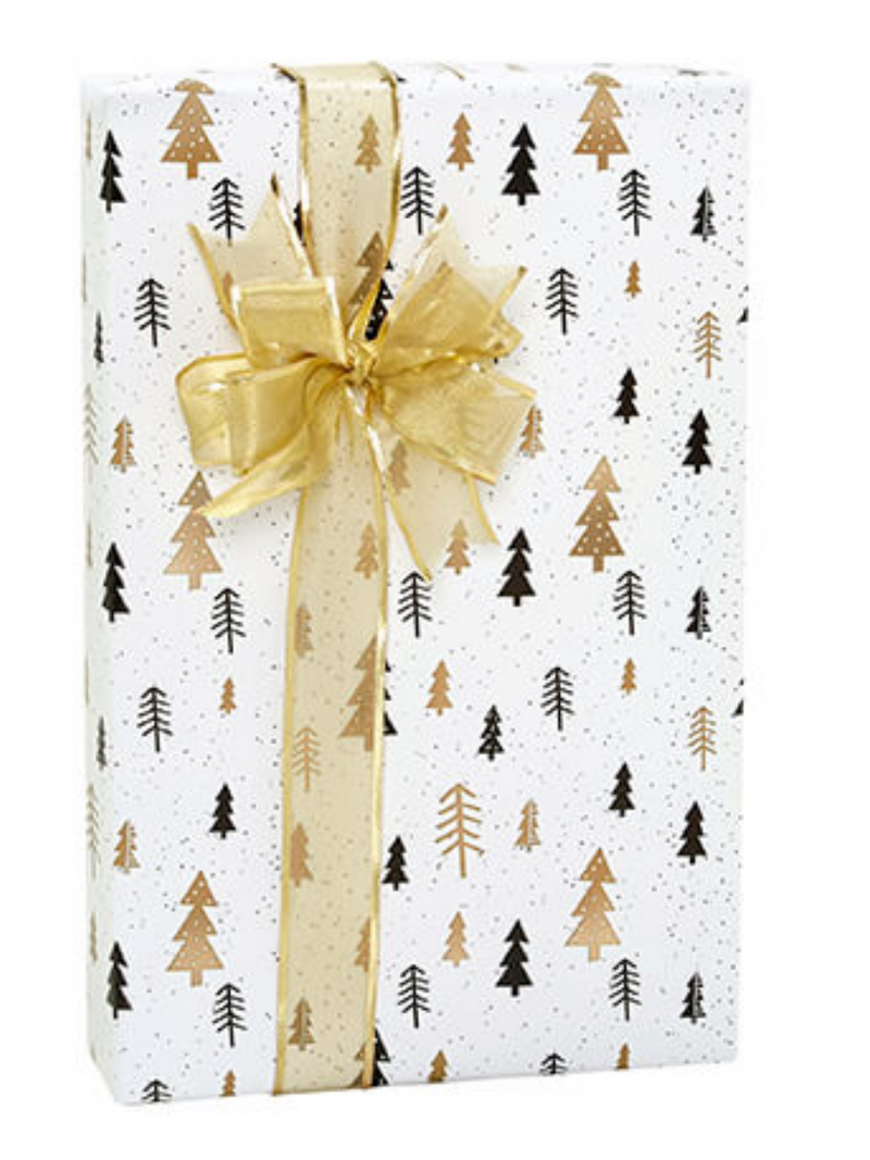 Trendy Modern Trees Christmas Holiday Gift Wrapping Paper 15ft