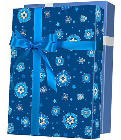 Chanukah Blue Gift Wrapping Paper 15ft