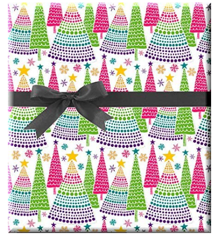 Bright Christmas Tree Field Gift Wrapping Paper 15ft