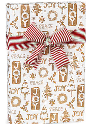Rustic Christmas Joy Gift Wrapping Paper 15ft