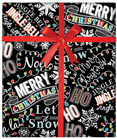 Chalkboard Script Gift Wrapping Paper 15ft