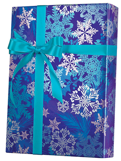 Metallic Snowflakes Gift Wrapping Paper 15ft