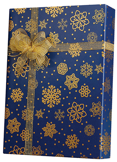 Golden Snowflakes Gift Wrapping Paper 15ft