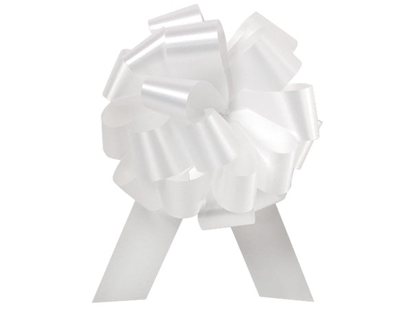 White Satin 5inch Gift Wrapping Decorative Pull Bows -5pack