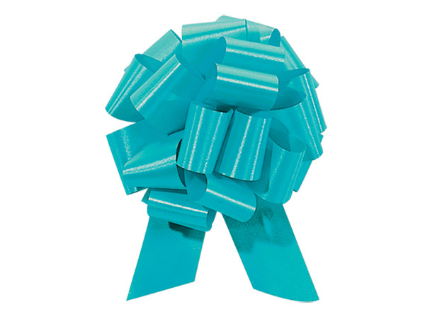 Turquoise Satin 5inch Gift Wrapping Decorative Pull Bows -5pack