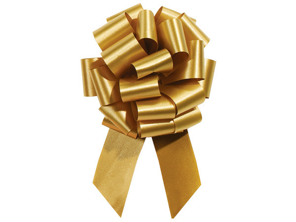 Gold Satin 5inch Gift Wrapping Decorative Pull Bows -5pack