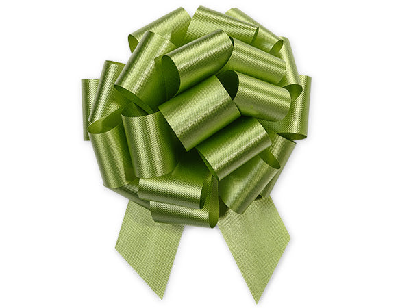 Leaf Green Satin 5inch Gift Wrapping Decorative Pull Bows -5pack