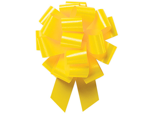 Yellow Satin 5inch Gift Wrapping Decorative Pull Bows -5pack