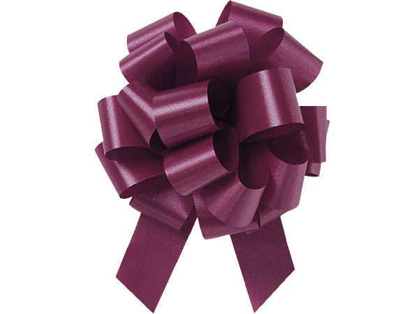 Burgundy Satin 5inch Gift Wrapping Decorative Pull Bows -5pack