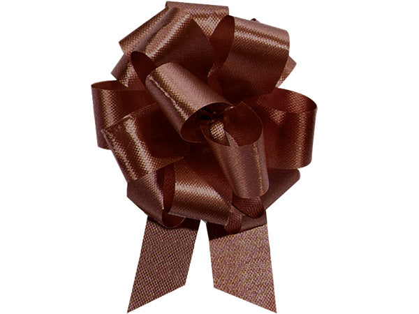 Brown Satin 5inch Gift Wrapping Decorative Pull Bows -5pack