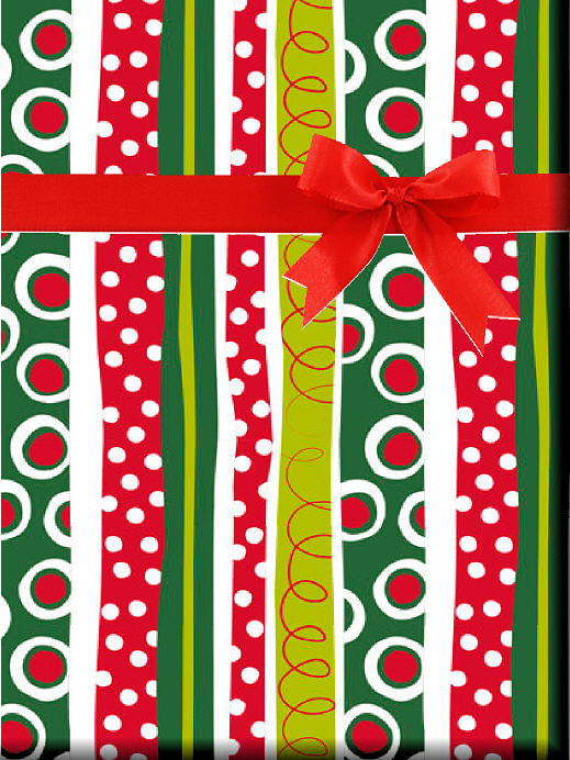 Christmas Jolly Stripe Gift Wrapping Paper 15ft