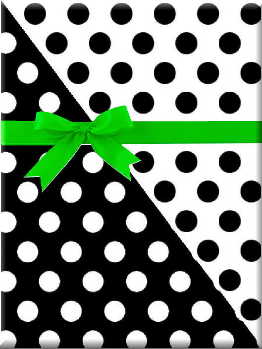 Black and White Reverisble Polka Dot Gift Wrapping Paper 15ft