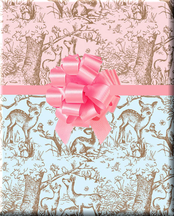 Pink and Blue Lullaby Meadows Gift Wrapping Paper 15ft
