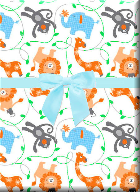 Safari Animals Gift Wrapping Paper 15ft