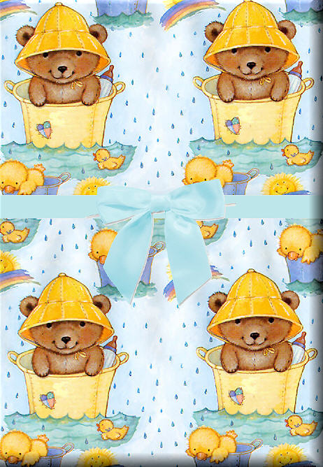 Teenys Bear in a Pail Gift Wrapping Paper 15ft