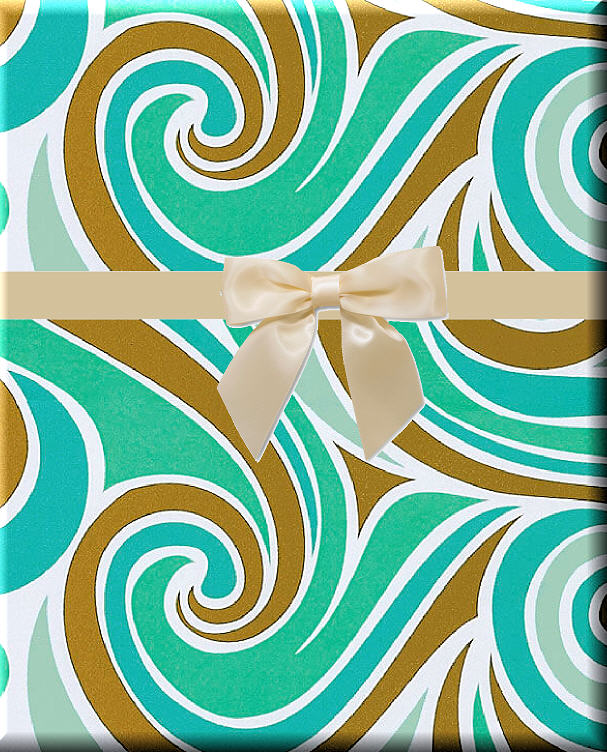 Aqua Costal Gift Wrapping Paper 15ft