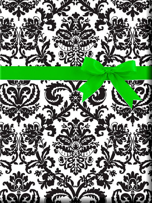 Black and White Damask Gift Wrapping Paper 15ft