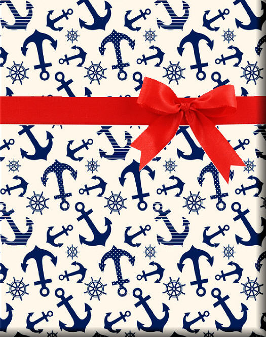 Nautical Anchor Gift Wrapping Paper 15ft