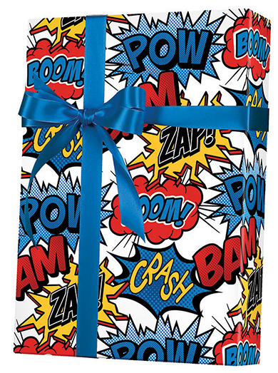 SuperHero Bow Pow Gift Wrap Wrapping Paper 15ft Roll