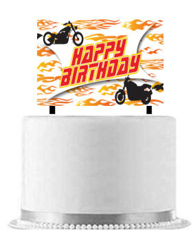 Motorcycle Cake Decoration Banner
