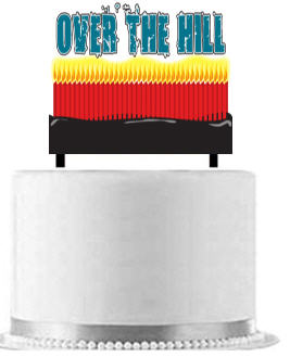 Over the hill Lots of Candles Cake Decoration Banner