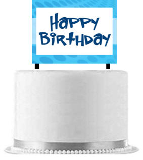 Happy Birthday Blue Cake Decoration Banner