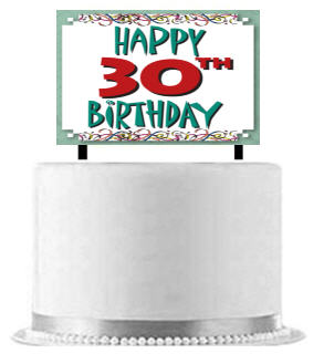 Happy 30th Birhtday Cake Decoration Banner