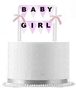 Baby Girl Ribbons Cake Decoration Banner