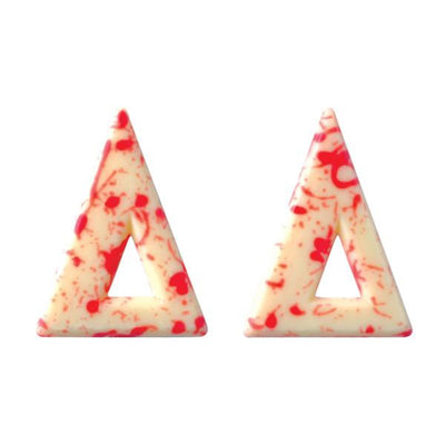 Red And White Chocolate Edible Dessert Decoration Chocolate Triangle 12ct