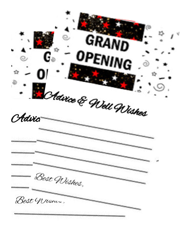 Grand Opening Guest Activity Advice Cards -40pk