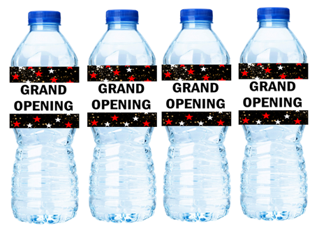 Grand Opening Party Decorations -  Water Bottle Labels Stickers