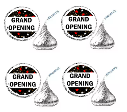 Grand Opening Party Supplies- 216ct Hersheys Kisses Stickers