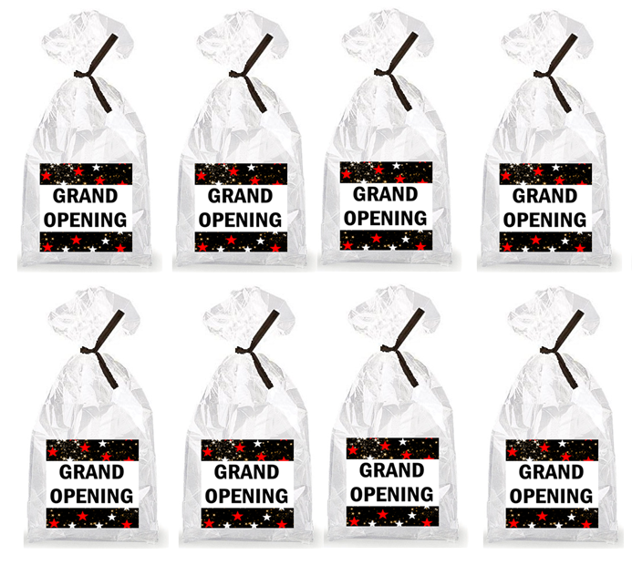 Grand Opening Party Favor Bags with Ties - 12pack