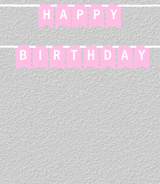 Pink and White Happy Birthday Bunting Letter Banner