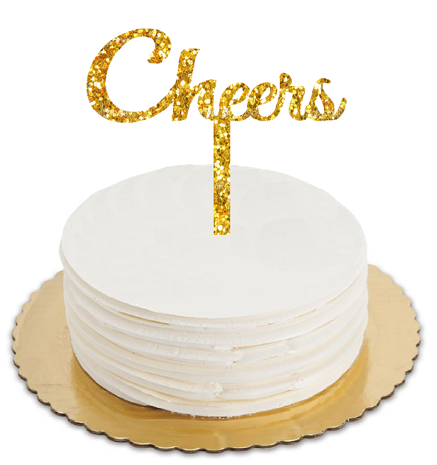 Cheers Gold Elegant Cake Decoration Cake Topper