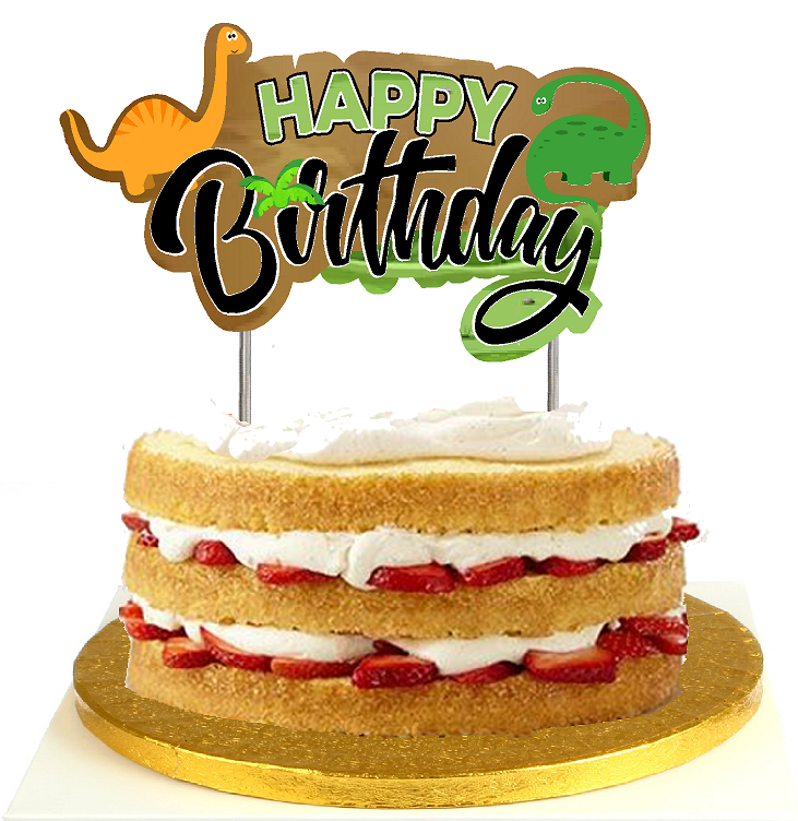 Dinosaur Jungle Happy Birthday Cake Decoration Banner Cake Topper