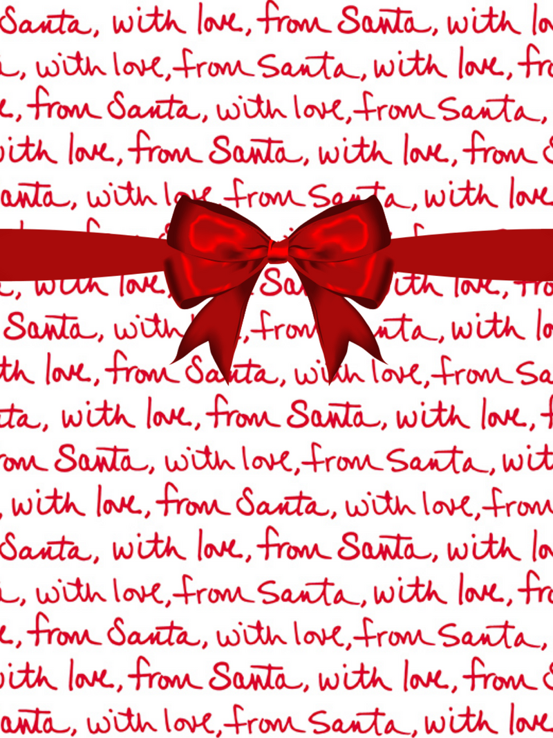 With Love From Santa Christmas Letter Holiday Gift Wrapping Paper 15ft