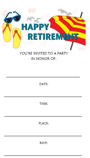 12pack Retirement Invitation Cards with Envelopes