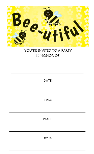 12pack Bee Invitation Cards with Envelopes