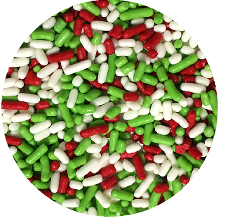 Garden Fresh Red Green White Cake Pop Cookie Cupcake Cakes Edible Confetti Decorations Sprinkles Desert Jimmies Toppers 6oz 6oz