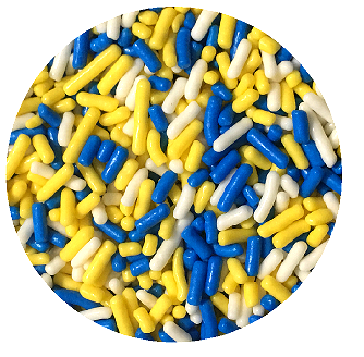 Yellow Blue White Cake Pop Cookie Cupcake Cakes Edible Confetti Decorations Sprinkles Desert Jimmies Toppers 6oz 6oz