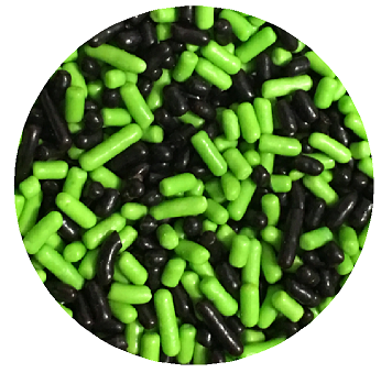 Lime Green And Black Cake Pop Cookie Cupcake Cakes Edible Confetti Decorations Sprinkles Desert Jimmies Toppers 6oz 6oz