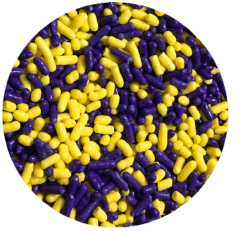 Yellow And Purple Cake Pop Cookie Cupcake Cakes Edible Confetti Decorations Sprinkles Desert Jimmies Toppers 6oz 6oz