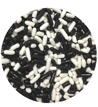 Black And White Cake Pop Cookie Cupcake Cakes Edible Confetti Decorations Sprinkles Desert Jimmies Toppers 6oz 6oz
