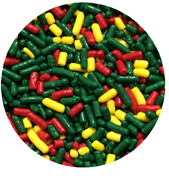 Fiesta Yellow Green Red Cake Pop Cookie Cupcake Cakes Edible Confetti Decorations Sprinkles Desert Jimmies Toppers 6oz 6oz
