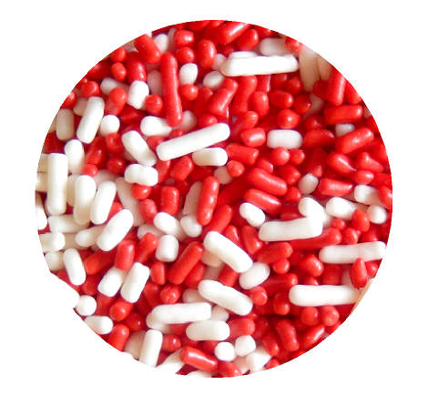 Red And White Cake Pop Cookie Cupcake Cakes Edible Confetti Decorations Sprinkles Desert Jimmies Toppers 6oz 6oz